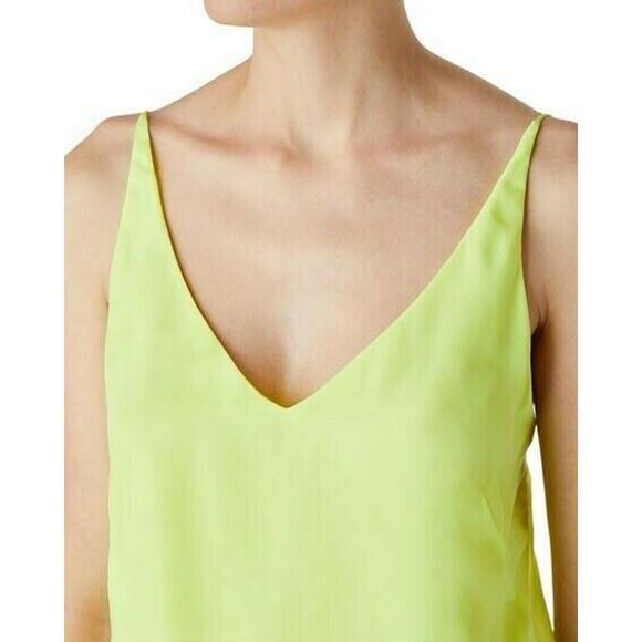 $148 J BRAND Lucy Silk Cami Tank Top SOLD OUT Designer Neon Yellow FORSYTHIA M - Picture 7 of 12